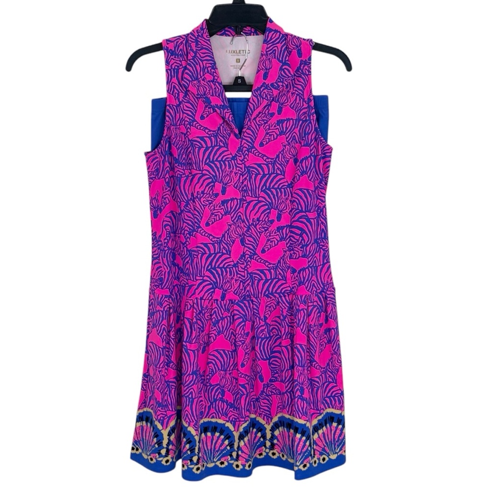 Lilly Pulitzer Luxletic Federica Passion Fruit Pink Sleeveless Athletic Dress S
